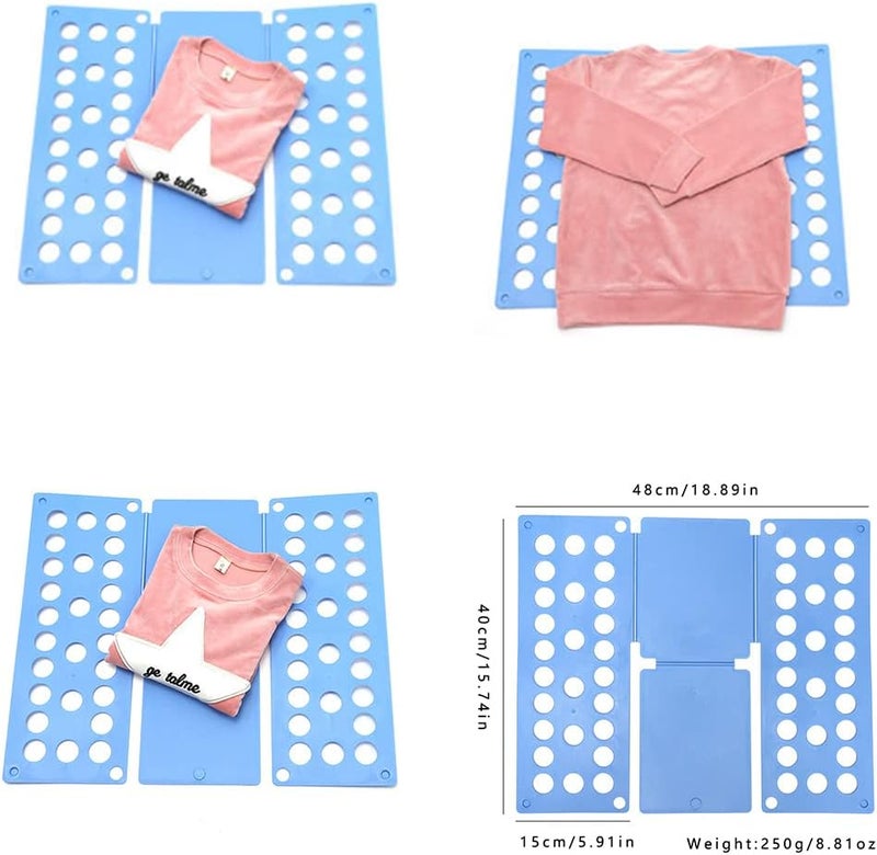 Magik 1-2 Pc T Shirt Clothes Folder Shirt Board Laundry Organizer Easy Fast for Kid (Blue 1 Pack) - Image 2
